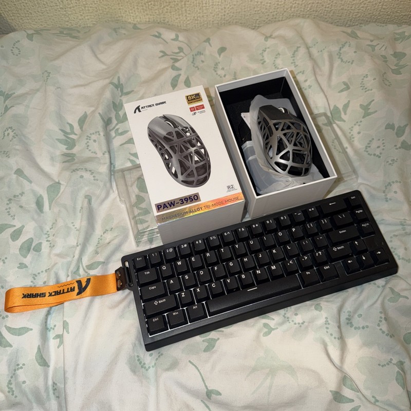 Attack Shark R2 Gaming Mouse 45g Magnesium Alloy Plus Attack Shark Keyboard ✅