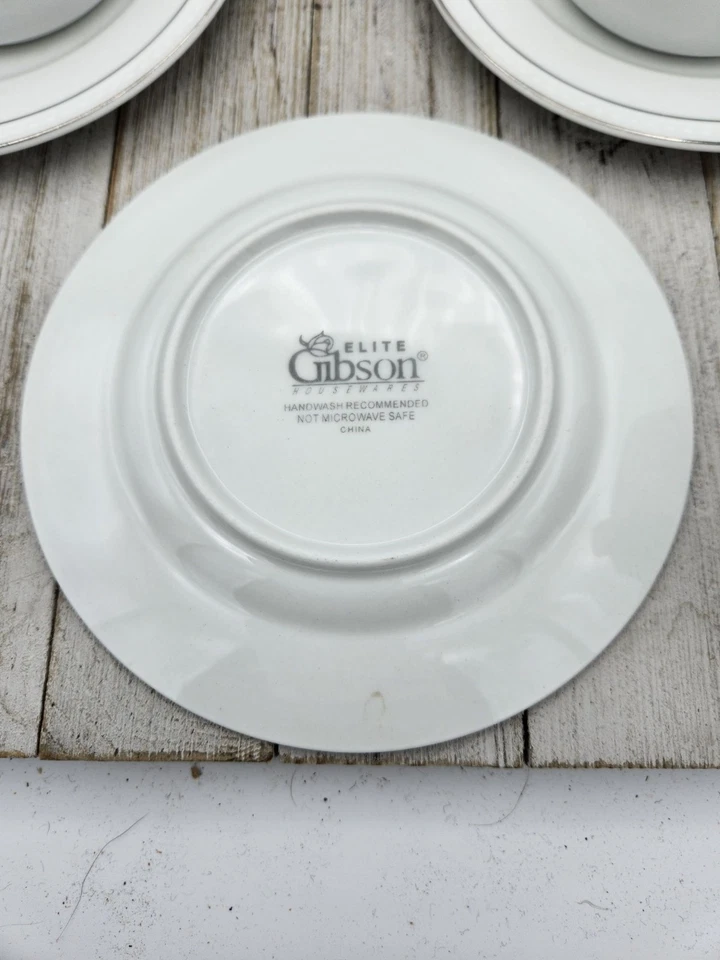 Gibson Elite White Hobnail silver Cup and Saucer set Beaded Replacement Set Of 3 - Image 3 of 4