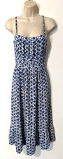 Aeropostale Women’s Strap Flower Dress Sz Small Blue/White 100% Rayon EUC