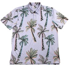 Chubbies Golf Polo Shirt Mens M Purple Palm Trees Performance Short Sleeve