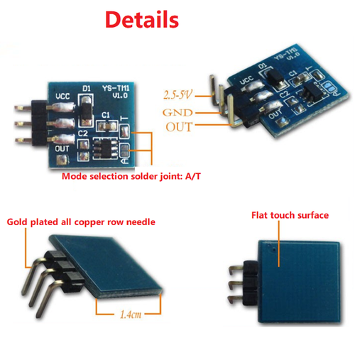 10Pcs 2.5-5V TTP223 Blue Capacitive Touch Switch Button Self-Lock Key Module - Picture 7 of 10