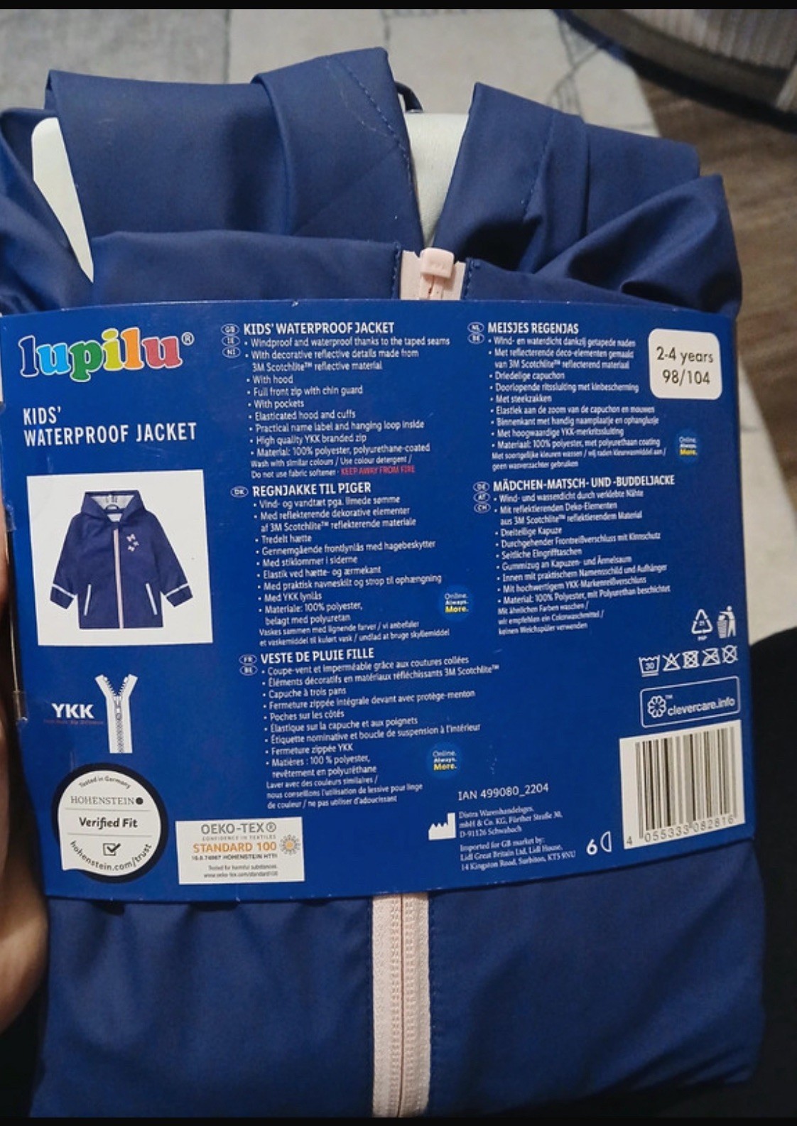 BNWT LUPILU WATERPROOF  RAIN COAT jacket GIRLS 2-3-4 image 3