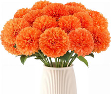12 PCS Artificial Marigold Flowers with Stems for Mexican Day of the Dead