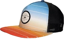 BILLABONG Stacked Flat Bill Trucker Snapback Hat - Multi Color- Adult Adjustable