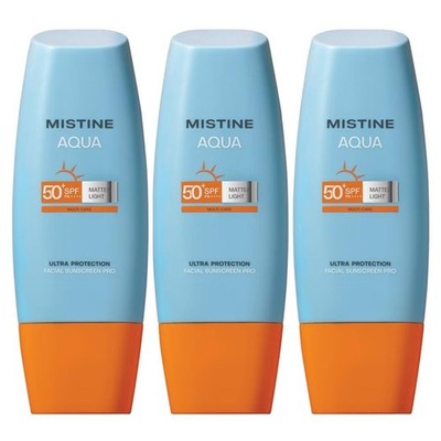 3x Mistine Matte and Light Facial Ultra Protection Sunscreen Pro LSF50 PA++ 40ml