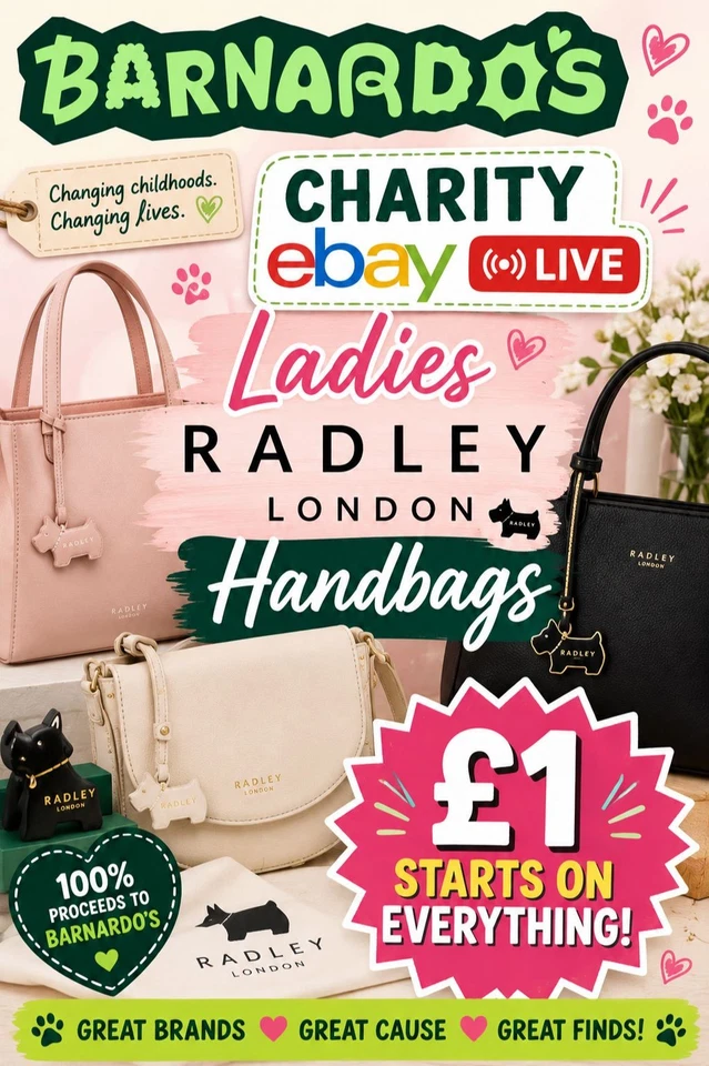 Barnardos Radley Luxury Ladies Handbags New & Pre-Loved eBay Live £1 Starts