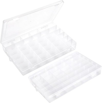 2Pcs Clear Visible Plastic Storage Box- Rectangular Storage Box, Suitable For...