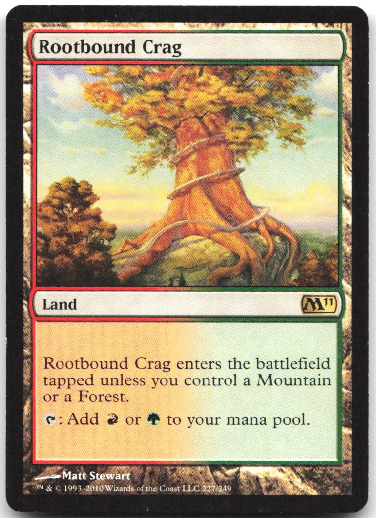 Rootbound Crag 227 Rare Magic 2011 (M11) Magic: The Gathering Lightly Played