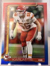 2025 TOPPS CHROME RED WHITE BLUE REFRACTOR #152 GEORGE KARLAFTIS CHIEFS