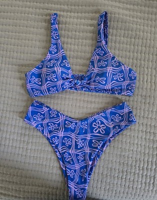 Blue and Pink Bikini Set Womens Size Medium Swim Suit