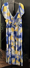 Nine West Bright Summer Maxi Dress, Size 3XL, Empire Waist, Preowned.