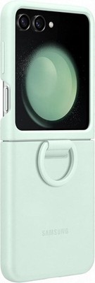 Original Samsung Galaxy Z Flip5 Silikonhülle Mit Ring - Mint (Grün) - Neu
