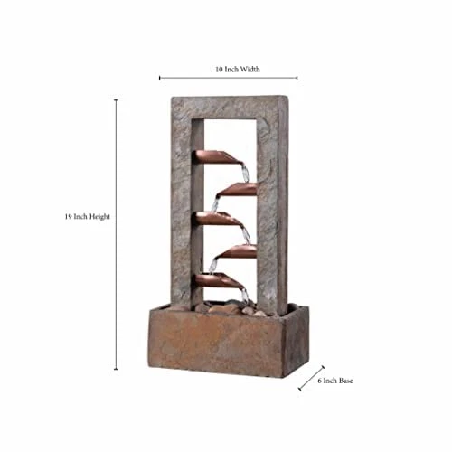 51008SLCOP Spillway Indoor Table Water Fountain, Slate and Copper - Image 2 of 4