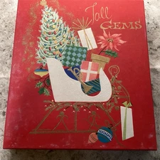 HTF Vintage Box Of 21 Christmas Tall Gems Cards Dated 1959 Unused