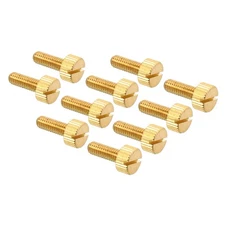 10pcs M5x14mm Knurled Thumb Screws Flat Tip Brass Bolts Grip Knobs Fasteners