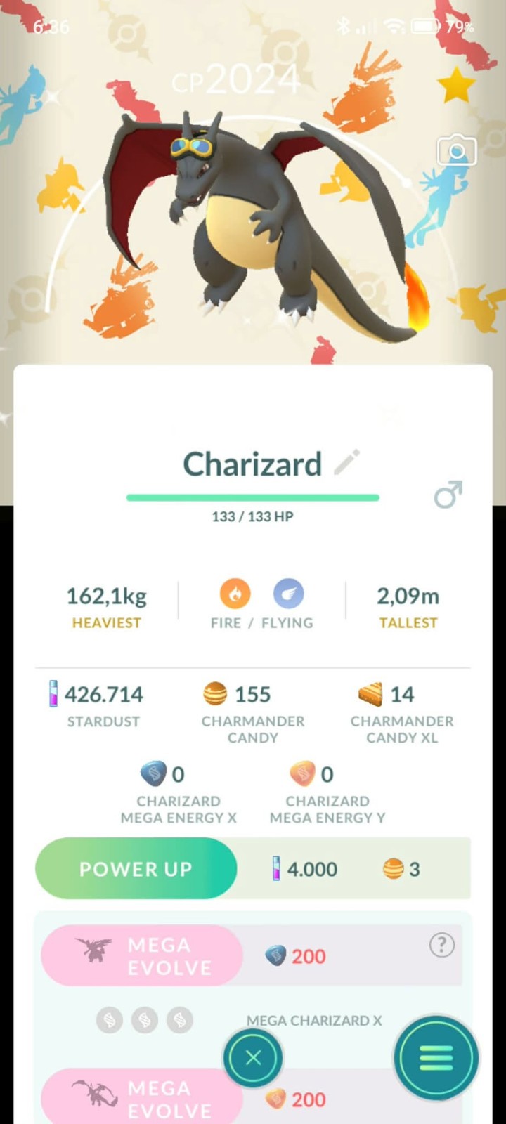 Pokemon Shiny Charizard wearing Friede's goggles - Special BG - Caught in a raid