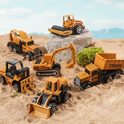 6 Teile/Set Spielzeug für Jungen Legierung Technik LKW Spielzeugauto Bagger Planierraupe Rolle