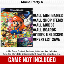 Mario Party 6 100 Nintendo GameCube Memory Card Save CHEATS