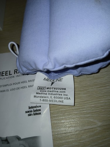 Medline Heel Raiser Heel Protector One Size Sky Blue With Instruction Manual - Picture 4 of 15