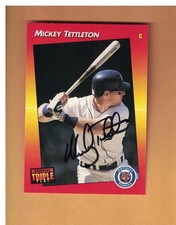 MICKEY TETTLETON AUTOGRAPHED 1992 TRIPLE PLAY BASEBALL CARD SIGNED DETROIT