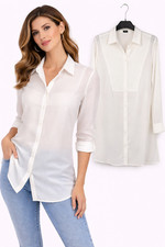 BCBG MAXAZRIA Sheer Long Tunic Top XS Ivory