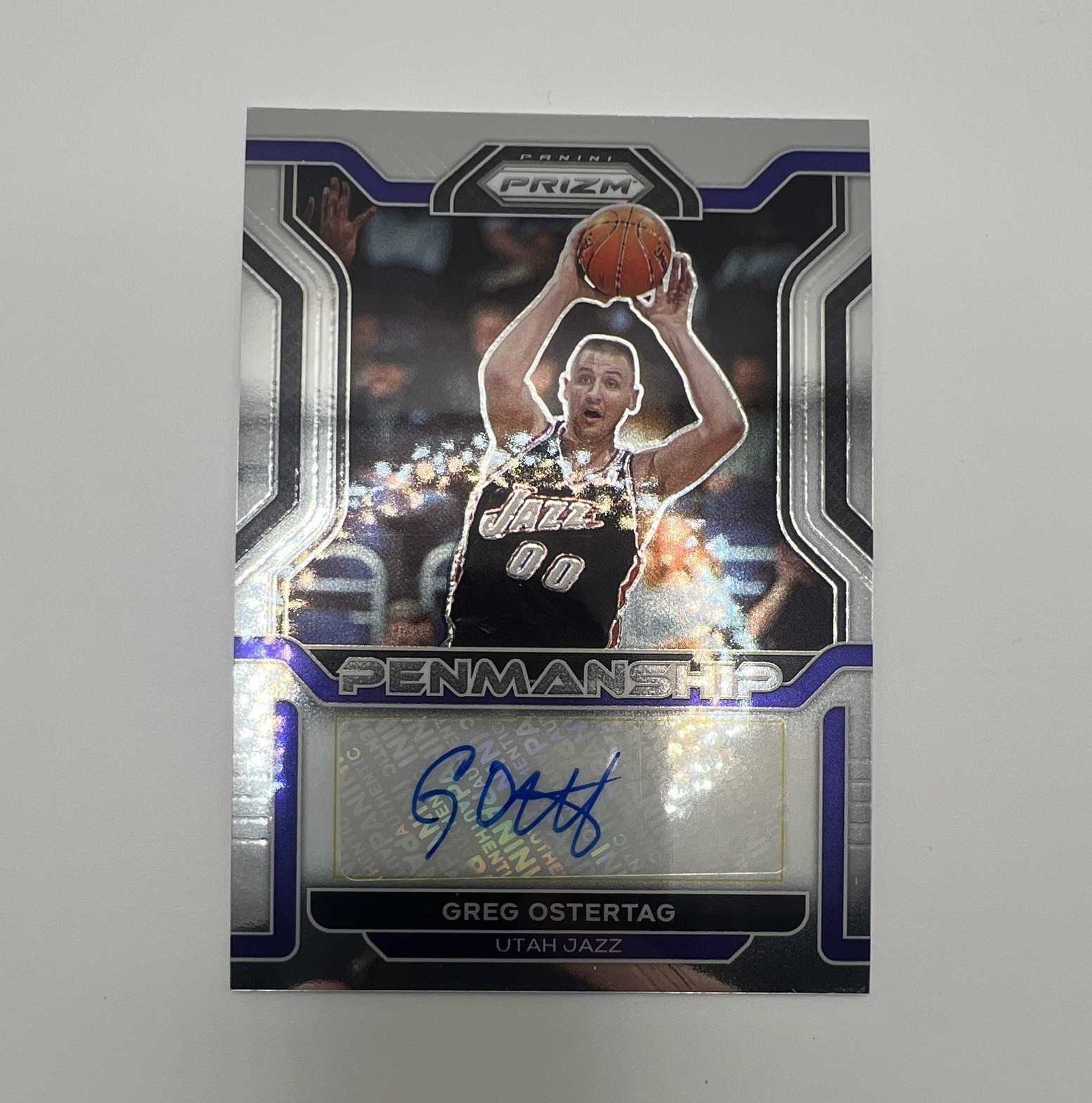 Panini 2021-22 Prizm Penmanship Greg Ostertag Utah Jazz Auto #PM-GOS
