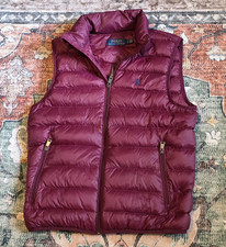 POLO RALPH LAUREN MEN'S PUFFER DOWN BURGUNDY RED VEST SZ S