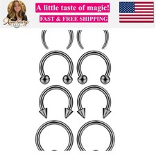 Septum Rings Surgical Stianless Steel 2G 4G 6G 8G 10G 12G 14G Septum ing Kit ...