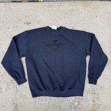 Vintage Universal Studious Spell Out Sweatshirt Black Sz Large Made in USA