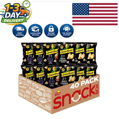Ultimate Popcorn Variety Pack - 40 Bags of 100% Whole Grain, No Preservatives
