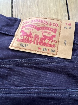 Levi's PREMIUM 501 USA製 WHITE OAK 濃紺 W33 Levi's 501 Straight Leg White Oak Cone Denim Button Fly Jeans