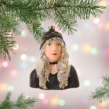 STEVIE NICKS ORNAMENT 4.5" Glass Bust Iconic Rock Singer Star Christmas Tree NEW