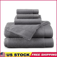Organic Cotton 6-Piece Towel Set Luxury Spa Quality Fade Resistant Washcloths US