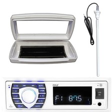 Pyle PLCDBT65 Single-DIN Marine Bluetooth CD Receiver W/Cover, Radio Antenna
