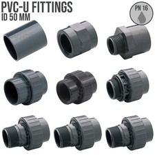 PVC Klebe Fittings Verschraubung Übergangsnippel Gewinde Muffe Verbinder 50 mm