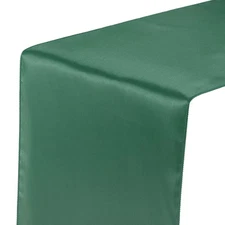 10 Pack Satin Table Runner, 12"x108" Smooth Silk Table Runner, Dark Green