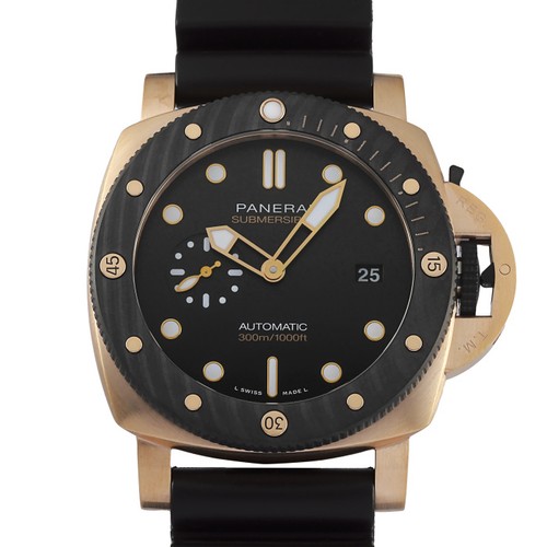 Panerai Submersible PAM01070 Gold 44.0mm Black Dial Automatic Wristwatch #YKW206