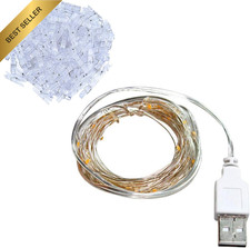 10M LED Fairy Lights with 50 Photo Clips, 100 PCS USB String Lights for Room Dec