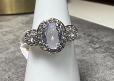 Ring Bomb Party Ring, NWOT, size 6, light blue stone, silver color band