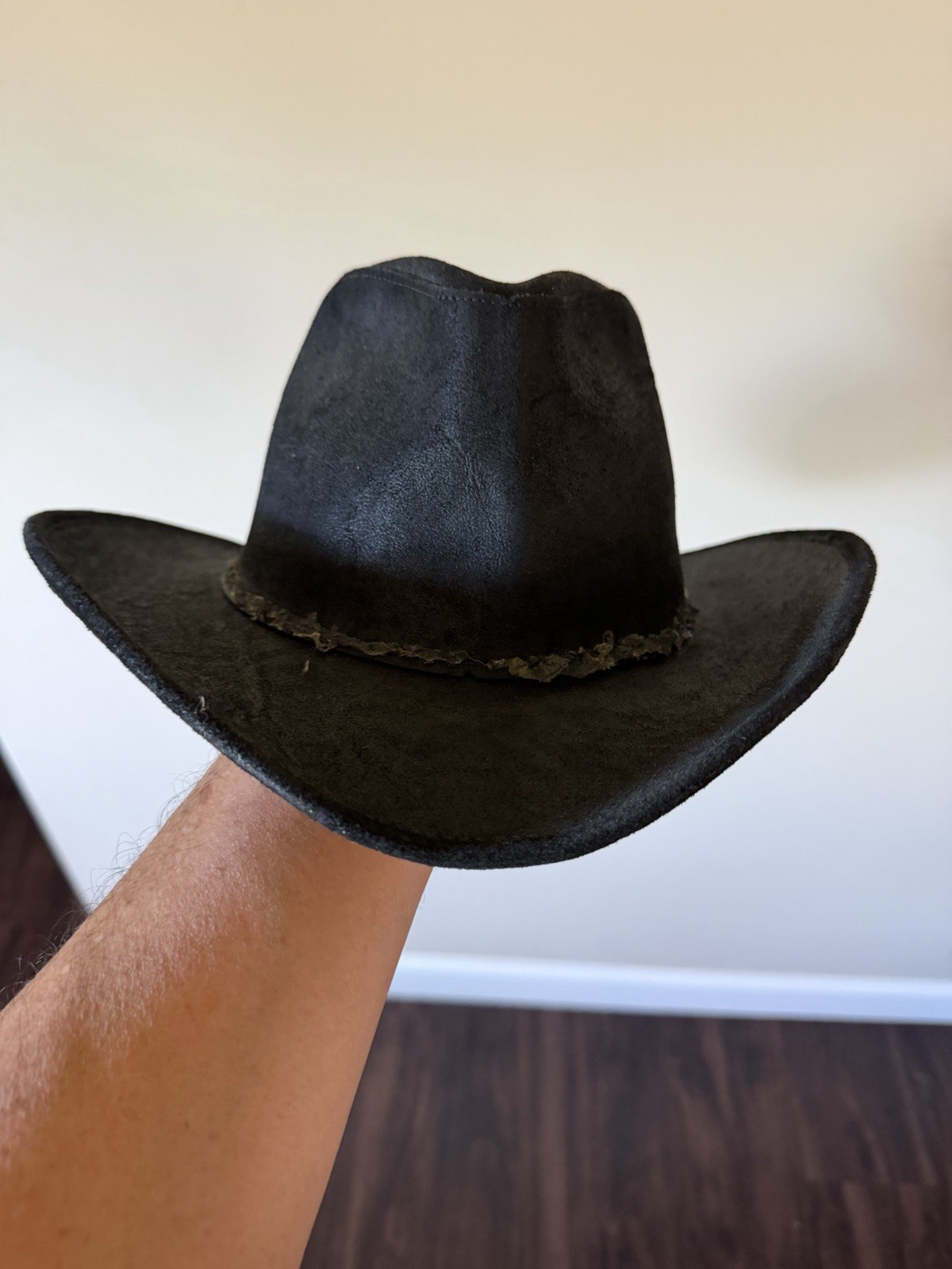 Vintage Henschel Leather Hat Black XL No Band