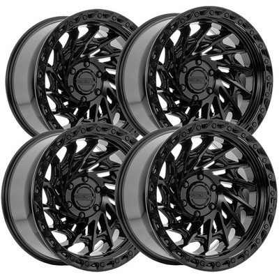 (Set of 4) Metal FX Typhoon Truck 20x9 6x135 +0mm Gloss Black Wheels Rims