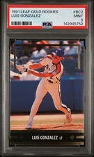 1991 LEAF GOLD ROOKIES #BC2 LUIS GONZALEZ PSA 9