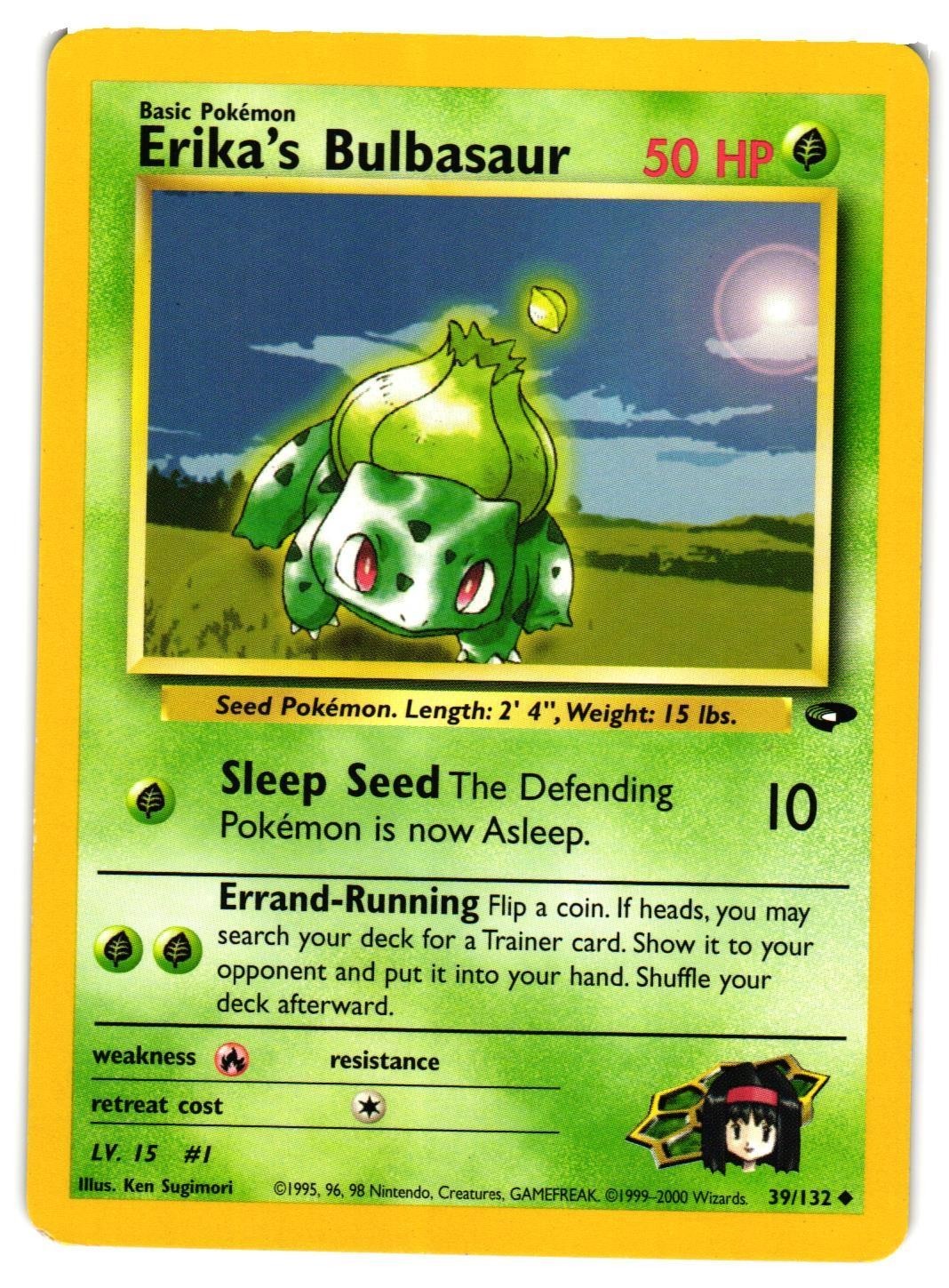 Pokemon TCG Erika's Bulbasaur 39/132 Uncommon Gym Challenge Unlimited VLP