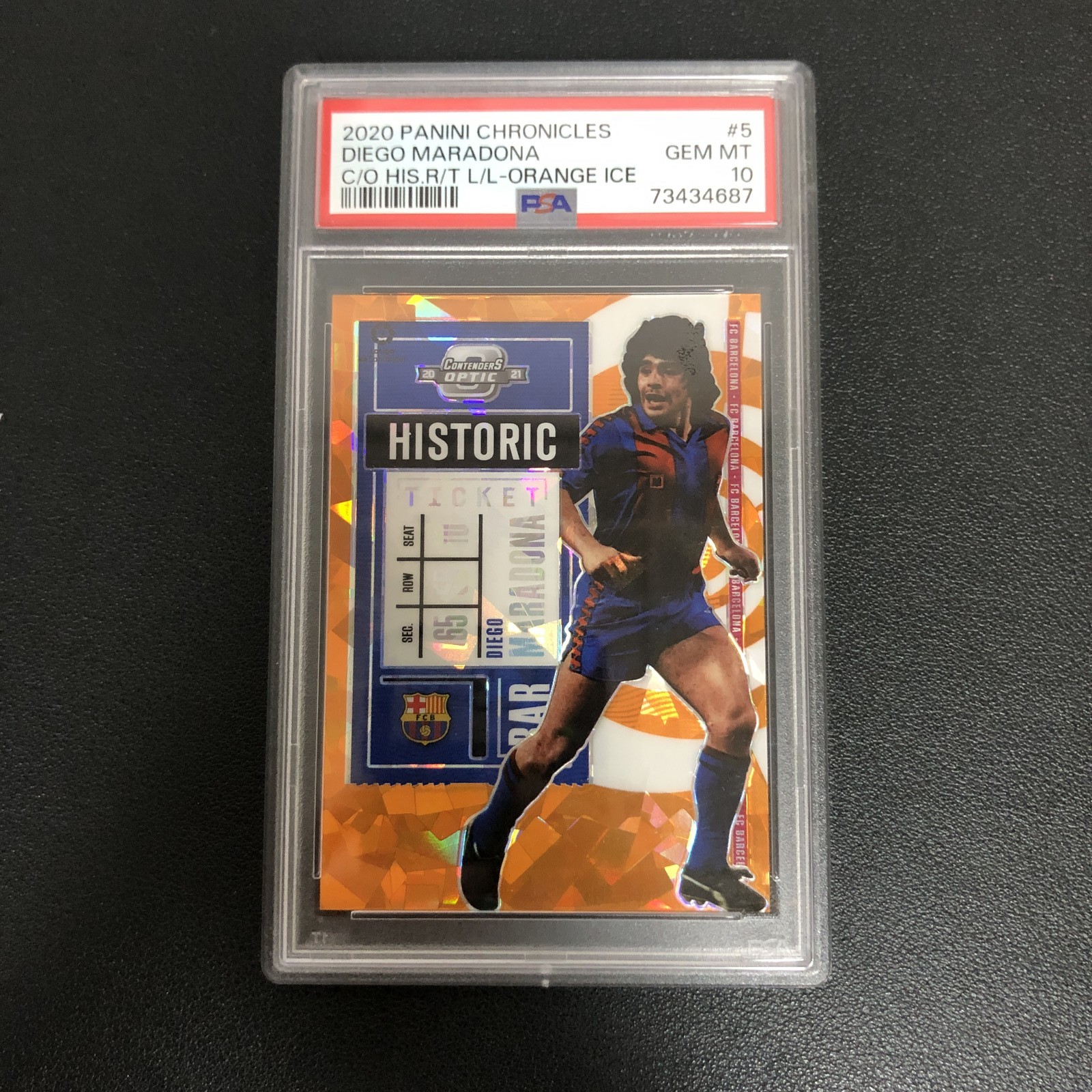 Panini Chronicles Contenders Optic Historic Ticket Diego Maradona Ice /23 PSA 10