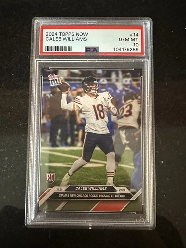 2024 TOPPS NOW CALEB WILLIAMS ROOKIE CARD SP CHICAGO BEARS #14 RC - PSA 10 🔥