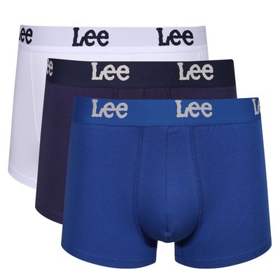 Lee Herren 3er Pack Cotton Stretch Trunks - Gannon Navy, Blau & Weiß