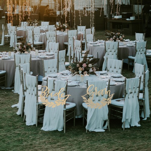 1 Juego Colgantes Respaldo Silla Boda Boda Etiqueta Madera Boda Etiqueta Madera - Imagen 5 de 12