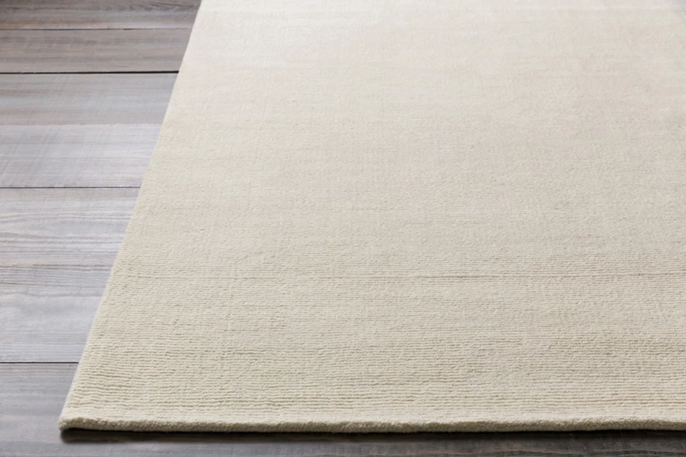 象牙色地毯 3 x 5 手工制作当代羊毛小地毯 - 约 3 英尺 3 x 5 英尺 3 — 第 2/4 张图片