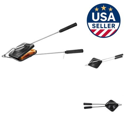 #ad Black Gas Sandwich Maker – Non Electric Grill Toaster Pan for Crisp Sandwiches $45.99