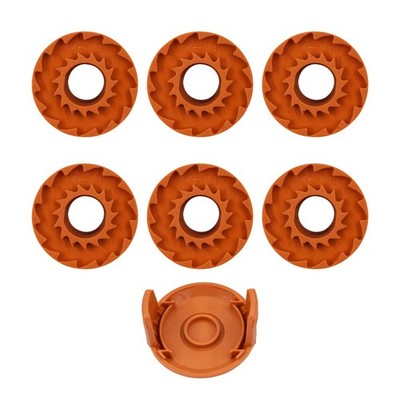 LABLT 6 Pack For WORX WA0010 Replacement Spool Line With 1 Pack Spool Cap Cover
